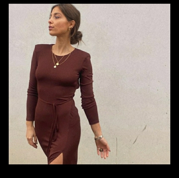 Zara maxi dress with shoulder pads - Picture 8 of 9